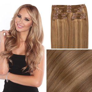 Cashmere Hair Seamless Clip In Extensions Remy Human Hair Ombre Blond Ash 16'